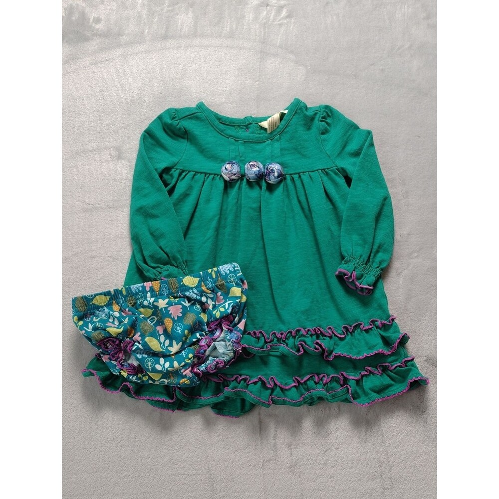 Matilda Jane Green Under the Leaves Whimsical Two Piece Set Size 6-12 Months